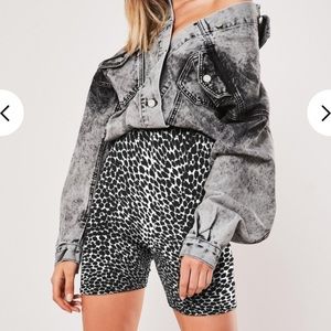 Misguided print biker shorts
